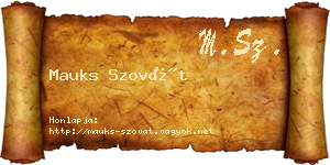 Mauks Szovát névjegykártya